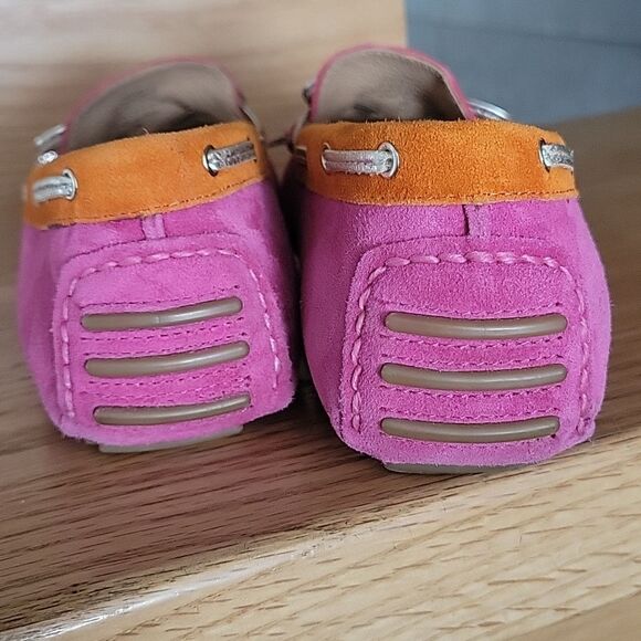 Ivanka Trump  Suede Stylish Pink and Orange Driving Loafers. Size 8 M,Leather - Picture 8 of 8